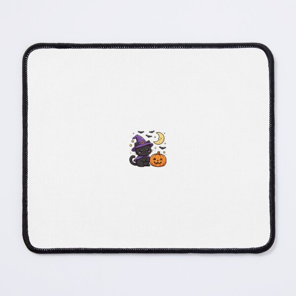 Item preview, Cute Kawaii Witch Cat Sticker – Spooky Halloween Black Cat with Pumpkin & Crescent Moon designed and sold by ArchanaKatoch.