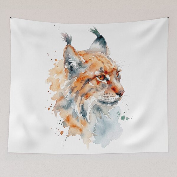 Item preview, Lynx in Profile, Rust Orange and Slate Gray designed and sold by caracatita75.