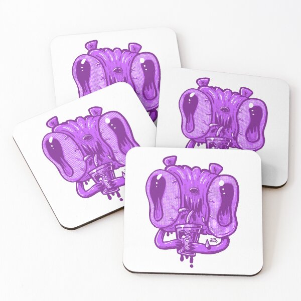 Item preview, Purple Monster Drinking Soda Halftone Cartoon designed and sold by Nate Bear.