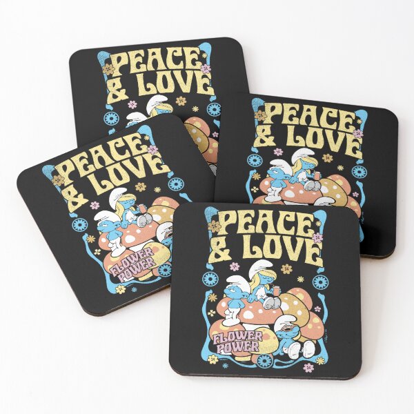 Item preview, The Smurfs Peace & Love Flower Power Vintage Poster Essential  designed and sold by circliqueart.