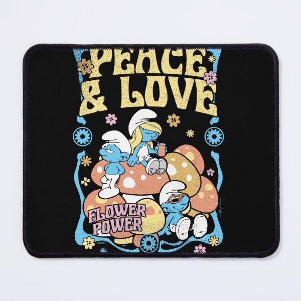 Item preview, The Smurfs Peace & Love Flower Power Vintage Poster Essential designed and sold by circliqueart.