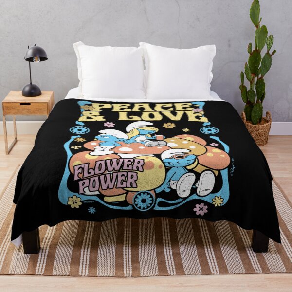 Item preview, The Smurfs Peace & Love Flower Power Vintage Poster Essential  designed and sold by circliqueart.