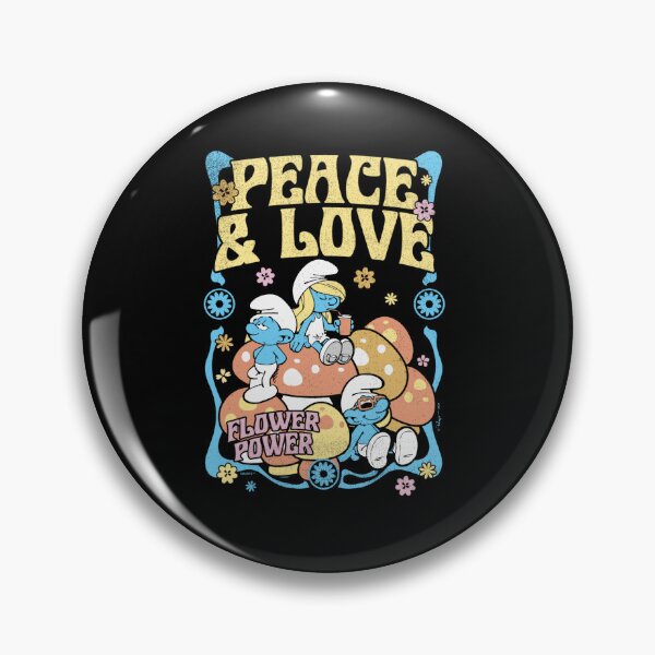 Item preview, The Smurfs Peace & Love Flower Power Vintage Poster Essential  designed and sold by circliqueart.