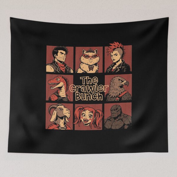 Item preview, The Crawler Bunch Dungeon RPG Fantasy Adventurers Retro Grid Comic Parody designed and sold by RamonaTeal.