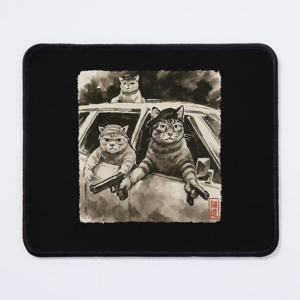 Item preview, Cat Gang Japanese Ink Art Funny Feline Crew designed and sold by Mind-Drift.