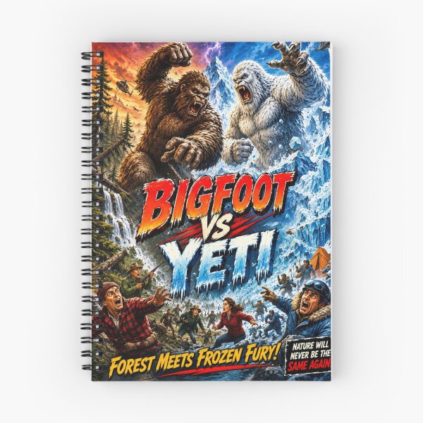 Item preview, Bigfoot vs Yeti Epic Cryptid Battle Movie Poster designed and sold by happycottage.