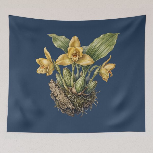 Item preview, Lycaste Aromatica Orchid Botanical Art Print: Vintage Yellow Cinnamon Orchid Illustration designed and sold by FreiherrPK.