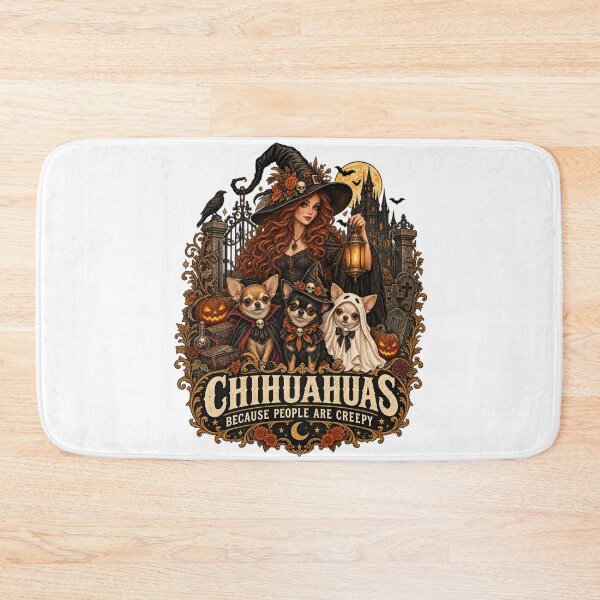 Item preview, Chihuahuas Because People Are Creepy Halloween Witch Dog designed and sold by Whirx.