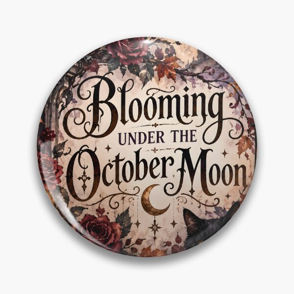 Item preview, Blooming Under the October Moon – Gothic Halloween Raven, Black Cat & Pumpkins designed and sold by blankTeeShirt.