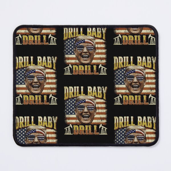 Item preview, Drill Baby Drill Retro USA Flag Oil Rig Patriot American Graphic Art designed and sold by RamonaTeal.