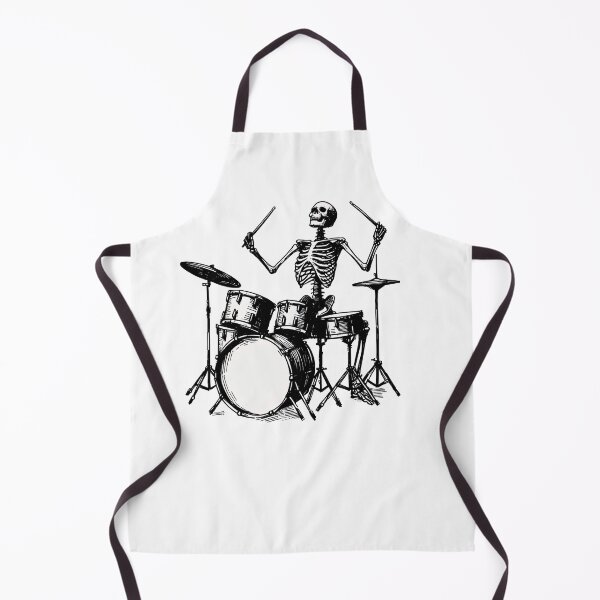 Item preview, Skeleton Drummer Playing Drums Linocut Art designed and sold by Lady-K-.
