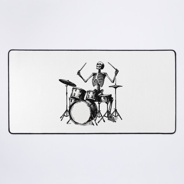 Item preview, Skeleton Drummer Playing Drums Linocut Art designed and sold by Lady-K-.