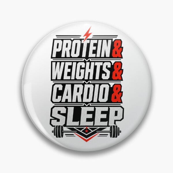 Item preview, Protein & Weights & Cardio & Sleep Funny gym motivational design for personal trainers, Black and Red exercise and gym lovers  designed and sold by LD ART.