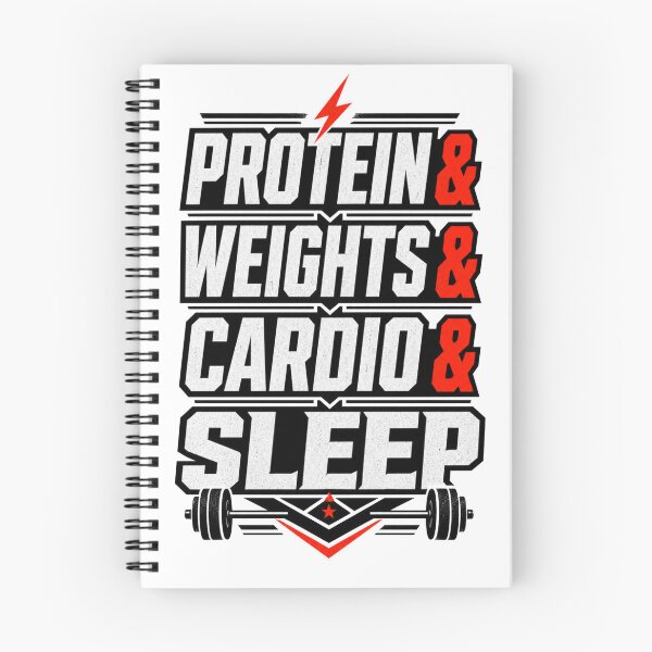 Item preview, Protein & Weights & Cardio & Sleep Funny gym motivational design for personal trainers, Black and Red exercise and gym lovers  designed and sold by LD ART.