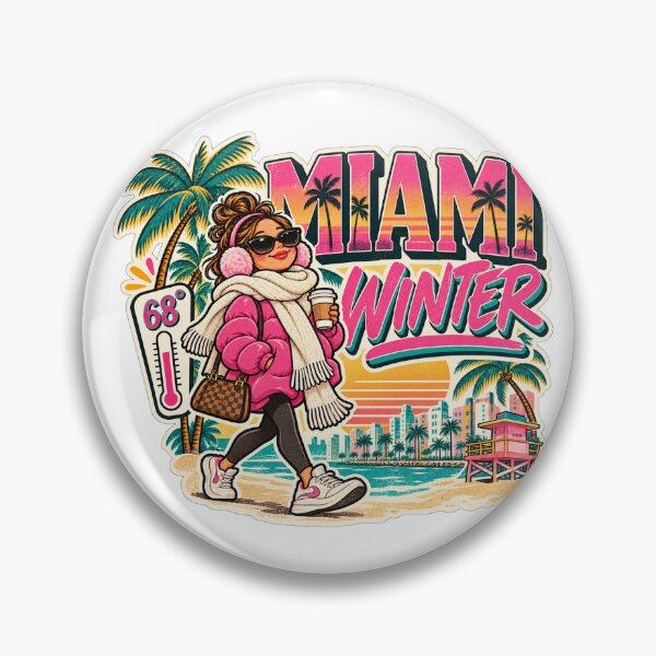 Item preview, Miami Winter Funny 68 Degrees Puffer Coat Retro Miami Beach designed and sold by yaney85.