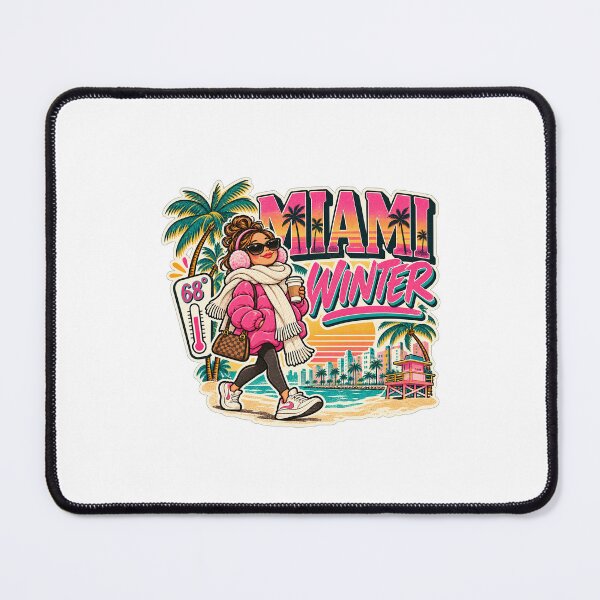 Item preview, Miami Winter Funny 68 Degrees Puffer Coat Retro Miami Beach designed and sold by yaney85.