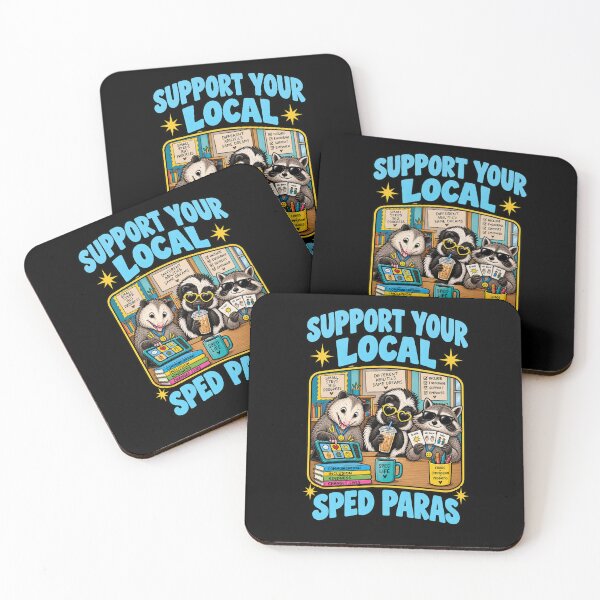 Item preview, Support Your Local Sped Paras Funny Raccoon Possum Educator designed and sold by Whirx.