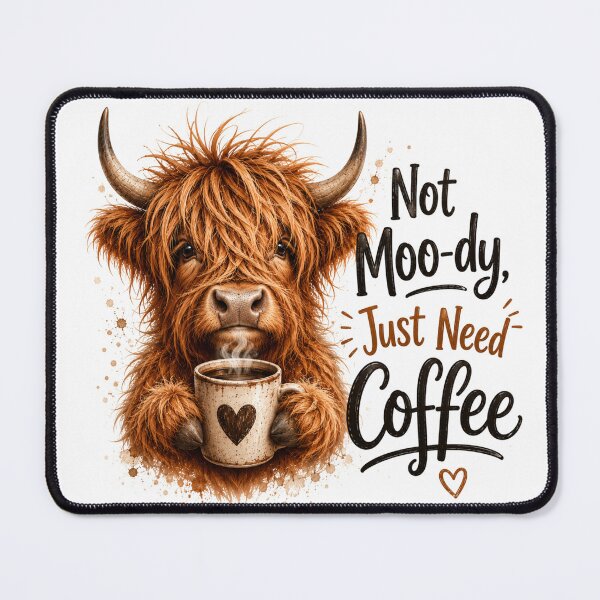 Item preview, Not Moo-dy, Just Need Coffee designed and sold by Wild Ink Studio by Barbara.