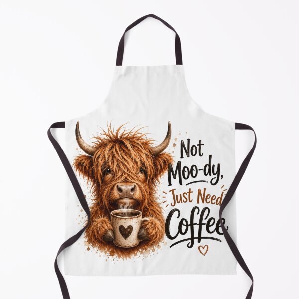 Item preview, Not Moo-dy, Just Need Coffee designed and sold by Wild Ink Studio by Barbara.
