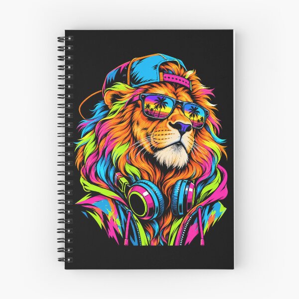 Item preview, Neon Lion DJ Sunset Retro Hip Hop Music Lover designed and sold by ArcaneArtistry.