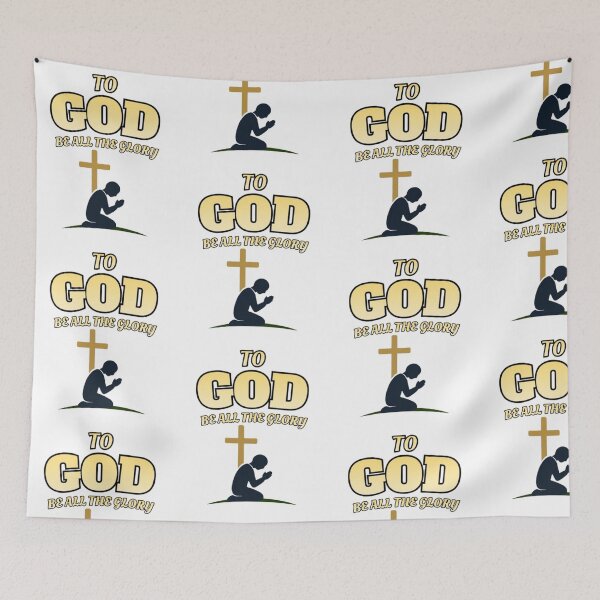 Item preview, To God Be All The Glory | Christian Praying Silhouette Cross Design designed and sold by PoppaBear71.