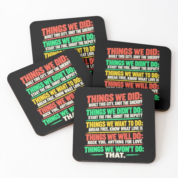 Item preview, Things We Did Classic Rock Lyrics Playlist Funny Music Lover Checklist Typography designed and sold by RamonaTeal.