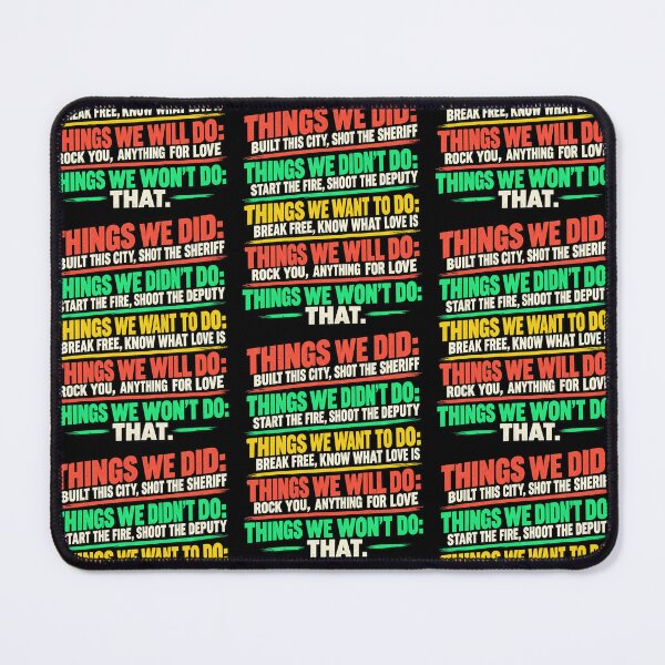 Item preview, Things We Did Classic Rock Lyrics Playlist Funny Music Lover Checklist Typography designed and sold by RamonaTeal.