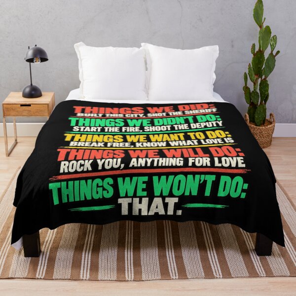 Item preview, Things We Did Classic Rock Lyrics Playlist Funny Music Lover Checklist Typography designed and sold by RamonaTeal.