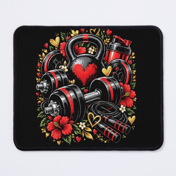 Item preview, Love Lifting Heart Workout Gym Floral Fitness Valentine designed and sold by ArcaneArtistry.