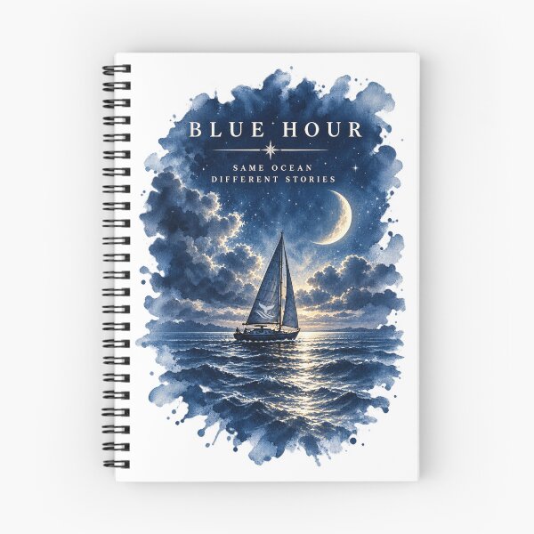 Item preview, Blue Hour – Moonlit Sailing & Ocean Watercolor Design designed and sold by NAUSPHERAL.