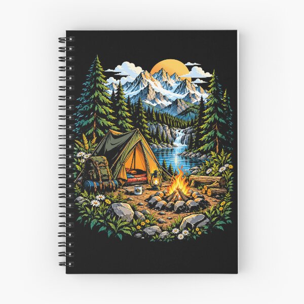 Item preview, Mountain Camping Adventure Wilderness Tent Pine Forest Lake designed and sold by ArcaneArtistry.