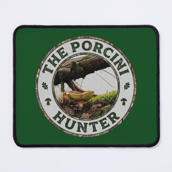 Item preview, The Porcini Hunter - Forest Mushroom Forager Emblem designed and sold by Mati-Studio.