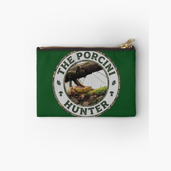 Item preview, The Porcini Hunter - Forest Mushroom Forager Emblem designed and sold by Mati-Studio.