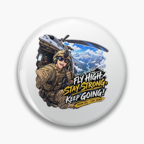 Item preview, Fly High Stay Strong Keep Going - Anime Military Pilot Helicopter Selfie designed and sold by carestazafeli.