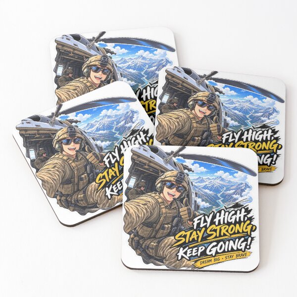 Item preview, Fly High Stay Strong Keep Going - Anime Military Pilot Helicopter Selfie designed and sold by carestazafeli.