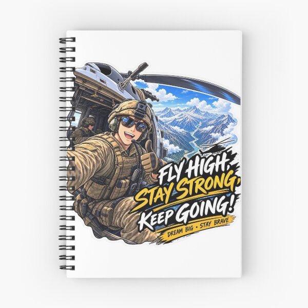 Item preview, Fly High Stay Strong Keep Going - Anime Military Pilot Helicopter Selfie designed and sold by carestazafeli.
