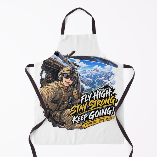 Item preview, Fly High Stay Strong Keep Going - Anime Military Pilot Helicopter Selfie designed and sold by carestazafeli.
