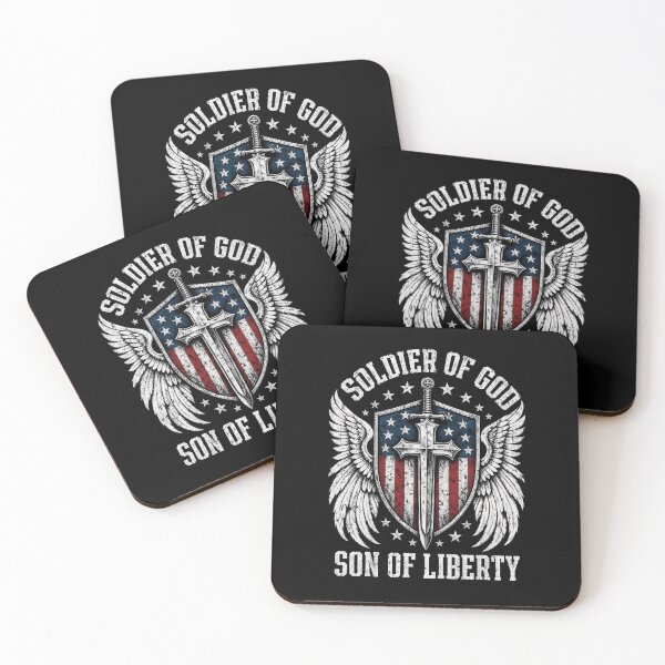 Item preview, Soldier Of God Son Of Liberty Christian Warrior Patriot Cross Shield American Art designed and sold by RamonaTeal.