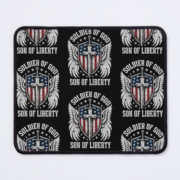 Item preview, Soldier Of God Son Of Liberty Christian Warrior Patriot Cross Shield American Art designed and sold by RamonaTeal.