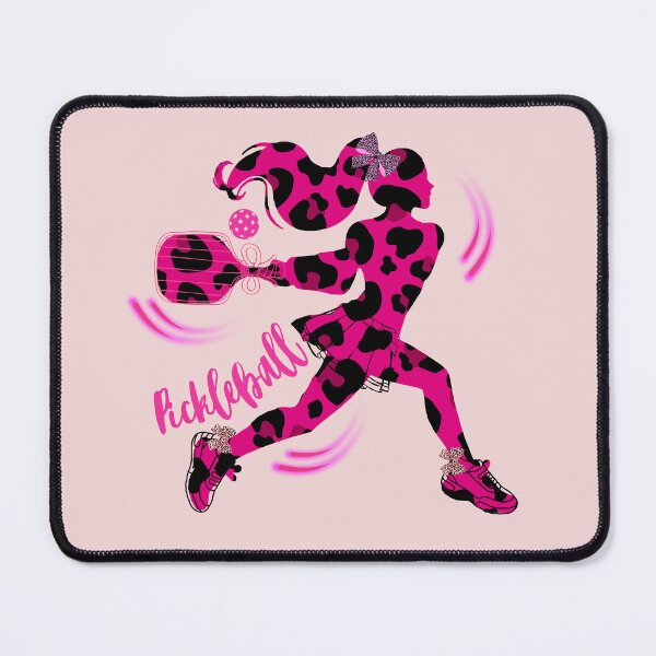 Item preview, Pink and Black Leopard Print Women's Pickleball Player Silhouette – Cute Sports Gift designed and sold by Wennebabs.