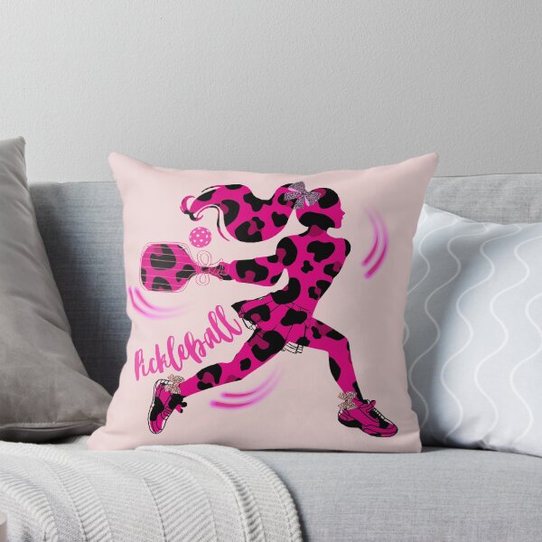 Item preview, Pink and Black Leopard Print Women's Pickleball Player Silhouette – Cute Sports Gift designed and sold by Wennebabs.
