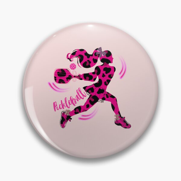Item preview, Pink and Black Leopard Print Women's Pickleball Player Silhouette – Cute Sports Gift designed and sold by Wennebabs.