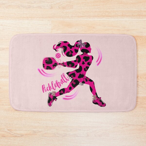 Item preview, Pink and Black Leopard Print Women's Pickleball Player Silhouette – Cute Sports Gift designed and sold by Wennebabs.