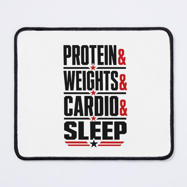 Item preview, Protein & Weights & Cardio & Sleep Funny gym motivational design for personal trainers, exercise and gym lovers designed and sold by LD ART.