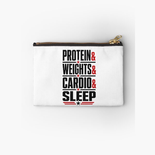 Item preview, Protein & Weights & Cardio & Sleep Funny gym motivational design for personal trainers, exercise and gym lovers  designed and sold by LD ART.