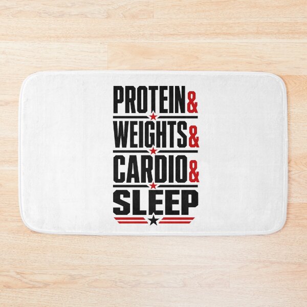 Item preview, Protein & Weights & Cardio & Sleep Funny gym motivational design for personal trainers, exercise and gym lovers  designed and sold by LD ART.