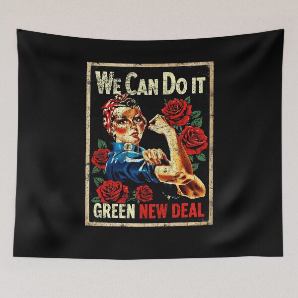 Item preview, We Can Do It Green New Deal Rosie Riveter Retro Feminist Environmental Art designed and sold by RamonaTeal.