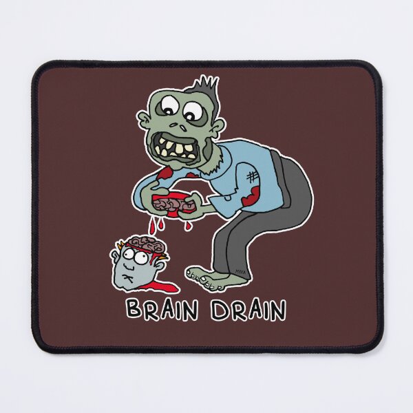 Item preview, Brain Drain Sticker | Funny Zombie Visual Pun Dark Humor designed and sold by MyxaART.