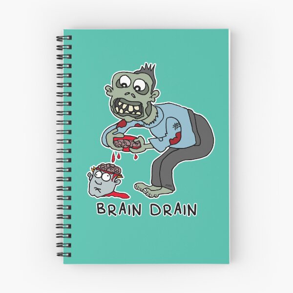 Item preview, Brain Drain Sticker | Funny Zombie Visual Pun Dark Humor designed and sold by MyxaART.