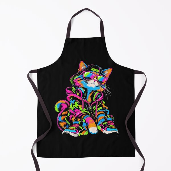 Item preview, Neon Hip Hop Cat DJ with Sunglasses Colorful Streetwear designed and sold by ArcaneArtistry.